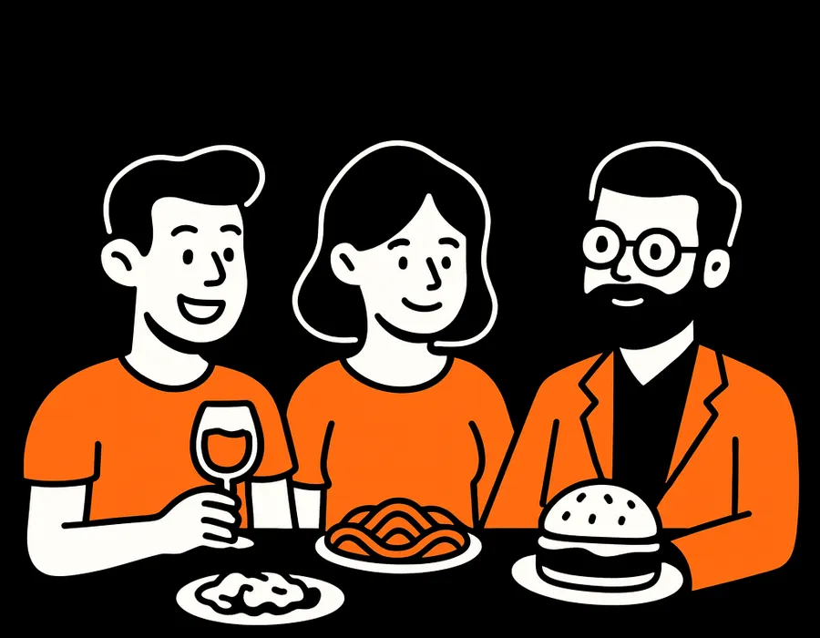 A family at a La Tavola table