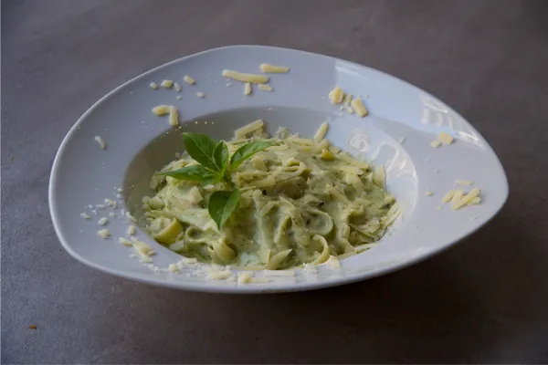Creamy pesto fettuccine at La Tavola Beirut